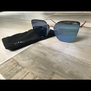 Quay Australia Blue Mirrored Cat Eye Sunglasses
